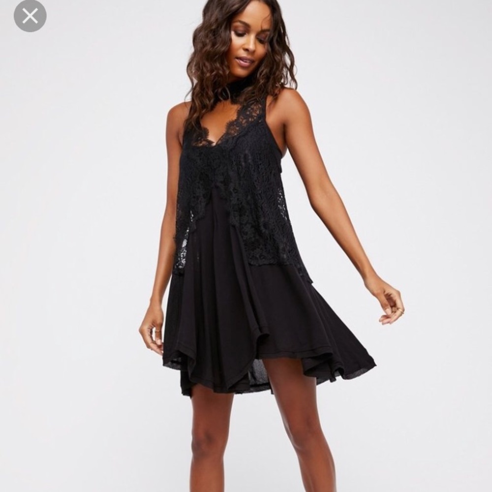 Free People Black Tell Tale Heart Sleeveless Tunic